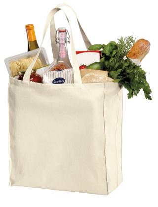 B110A - Embroidered Over-the-Shoulder Grocery Tote