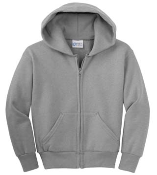 PC90YZHA - Youth Full Zip Hooded Sweatshirt