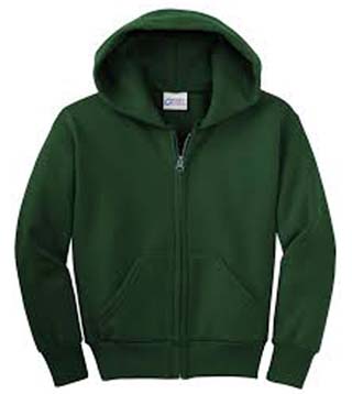 PC90YZHA - Youth Full Zip Hooded Sweatshirt